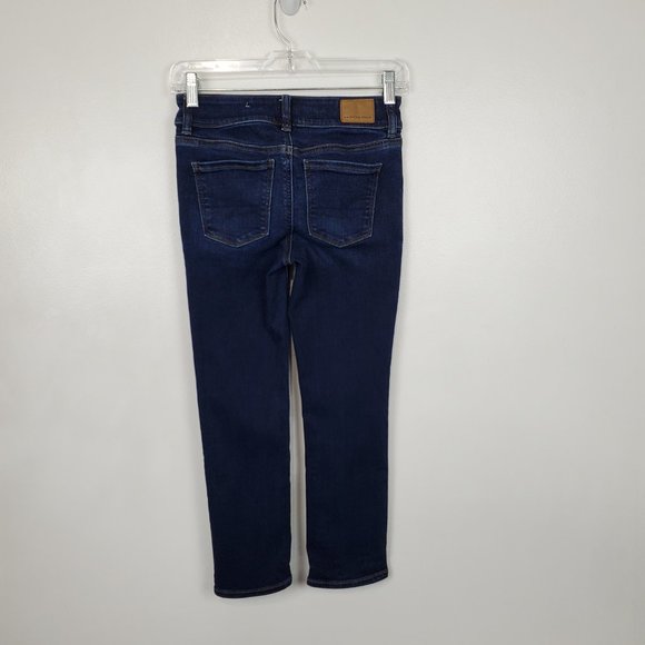 American Eagle Outfitters Artist Crop Next Level Stretch Denim Jeans Sz 0 Short - Picture 5 of 13